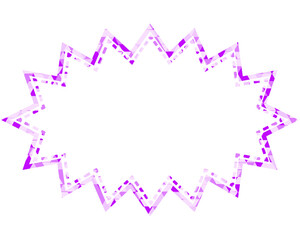 ステンドグラス風吹き出し　三角形模様　細長いギザギザした形