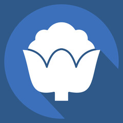 Icon Cauli Flower. related to Fruits and Vegetables symbol. long shadow style. editable