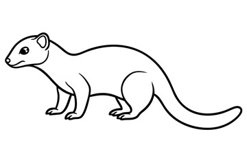 Elegant Mongoose Vector Sketch