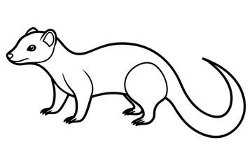 Elegant Mongoose Vector Sketch
