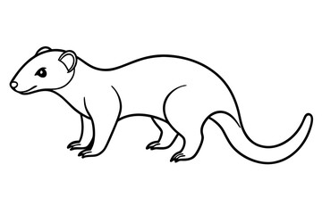 Elegant Mongoose Vector Sketch