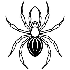 Simple Black Widow Spider Line Art Vector Design