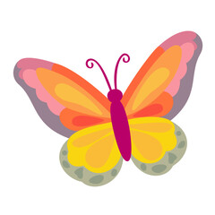 秋を感じる色鮮やかな蝶のイラスト