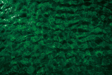 Dark green water ripples 