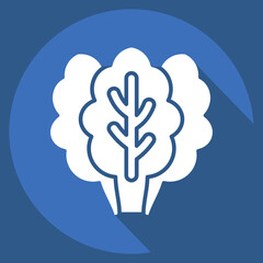 Icon Kale. related to Fruits and Vegetables symbol. long shadow style. editable