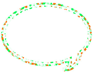 ステンドグラス風吹き出し　三角形模様　丸形