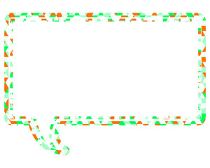 ステンドグラス風吹き出し　三角形模様　四角形