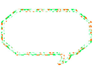 Fototapeta premium ステンドグラス風吹き出し 三角形模様 細長い八角形