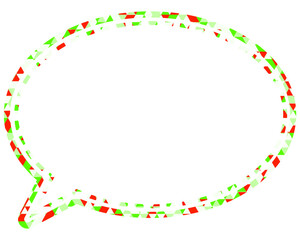 ステンドグラス風吹き出し　三角形模様　丸形