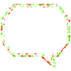 ステンドグラス風吹き出し　三角形模様　角のある八角形