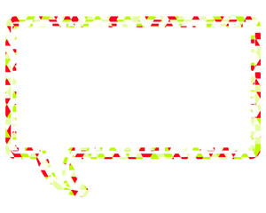 ステンドグラス風吹き出し　三角形模様　四角形