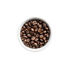 Fototapeta premium Roasted coffee beans in a white bowl.