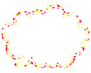 Fototapeta premium ステンドグラス風吹き出し 三角形模様 丸みのある雲形