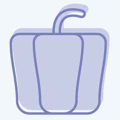 Icon Bell Pepper. related to Fruits and Vegetables symbol. two tone style. editable