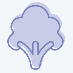 Icon Broccoli. related to Fruits and Vegetables symbol. two tone style. editable