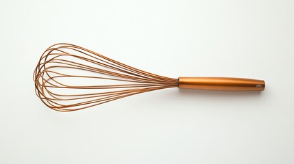 Copper whisk on a white isolated background.