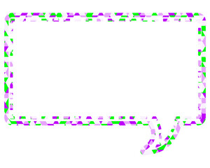 ステンドグラス風吹き出し　三角形模様　四角形