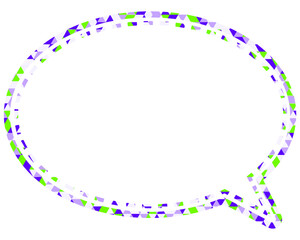 ステンドグラス風吹き出し　三角形模様　丸形