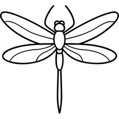 Simple Dragonfly Outline Design