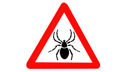 vector image of a tick in a red triangle - tick stop sign