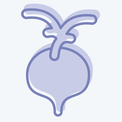 Icon Radish. related to Fruits and Vegetables symbol. two tone style. editable