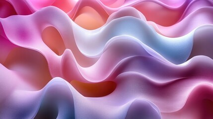 Obraz premium Abstract Pastel Waves: A Symphony of Soft Hues and Fluid Forms