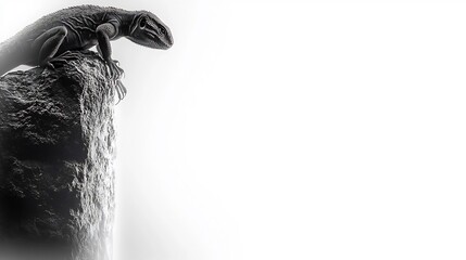 Lizard on Rock, Silhouette, Nature