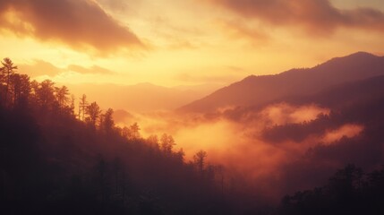 Obraz premium Golden Hour Mountains