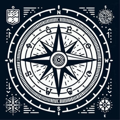 compass on black background
