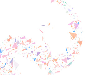 Fototapeta premium Colored Confetti Festive Vector White Background. Carnival Particles Poster. Spiral Decoration Illustration