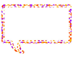 ステンドグラス風吹き出し　三角形模様　四角形
