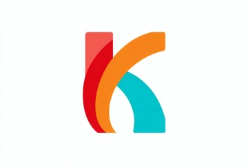Letter K Colorful Logo Icon Red Orange Blue Creative Design on White
