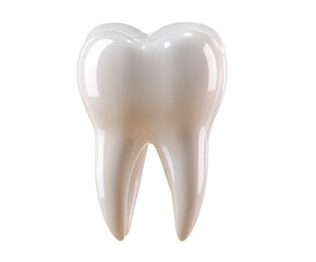 Dental health concept featuring a realistic tooth structure design on a transparent background, cut out