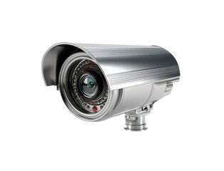 High definition surveillance camera for security monitoring purposes on a transparent background, cut out