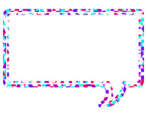 ステンドグラス風吹き出し　三角形模様　四角形