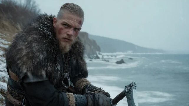 Warrior tale: Viking path, Slav adventurer, brave soul, Nordic explorer, medieval sailor, Varangian quest, Normanni traveler, seafaring might, early era, fearless mission