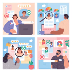 Flat Human Resources Illustration Collection