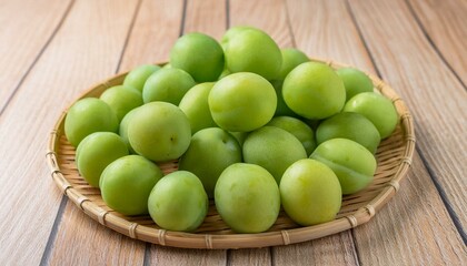 収穫したてのフレッシュな青梅