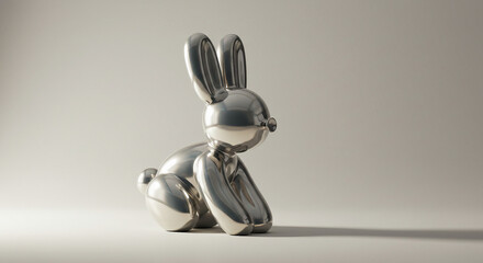  Shiny Silver Balloon Rabbit Sculpture