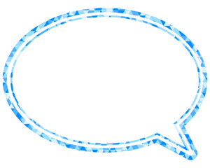 ステンドグラス風吹き出し　三角形模様　丸形
