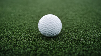 golf ball resting on perfectly trimmed grass creates serene and inviting scene for golf enthusiasts