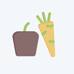 Icon Vegetables. related to Fruits and Vegetables symbol. flat style. editable