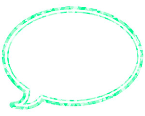 ステンドグラス風吹き出し　三角形模様　丸形