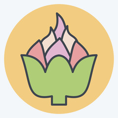 Icon Artichoke. related to Fruits and Vegetables symbol. color mate style. editable
