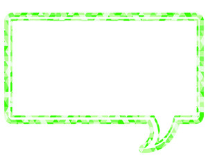 ステンドグラス風吹き出し　三角形模様　四角形