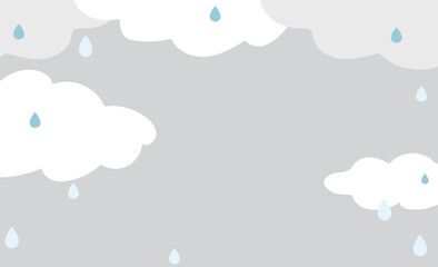 曇天の雨のベクターイラスト背景素材
