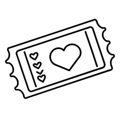 Movie Pass with Heart Outline