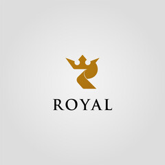 Elegant Symbol Featuring A Golden Crown Above The Word Royal Creating A Classic Minimalist Style
