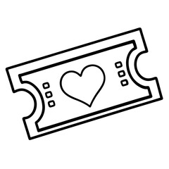 Movie Pass with Heart Outline