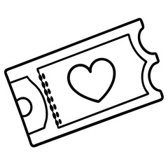 Movie Pass with Heart Outline